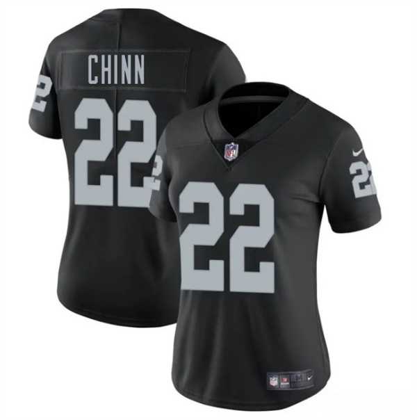 Women%27s Las Vegas Raiders #22 Jeremy Chinn Black 2025 Vapor Stitched Jersey Dzhi->las vegas raiders->NFL Jersey